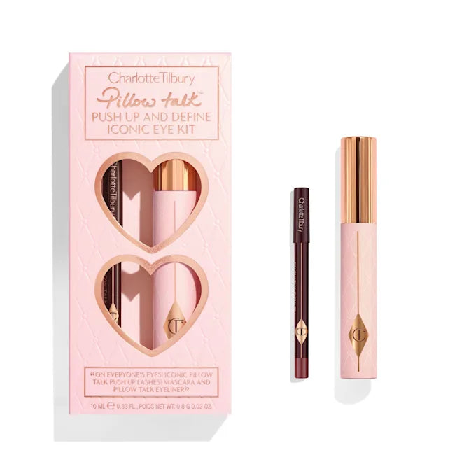 Charlotte Tilbury Pillow Talk Push Up & Define Iconic Eye Kit - Waterproof Eyeliner & Mascara Set for Dramatic Lashes, Perfect for Date Night & Special Occasions
