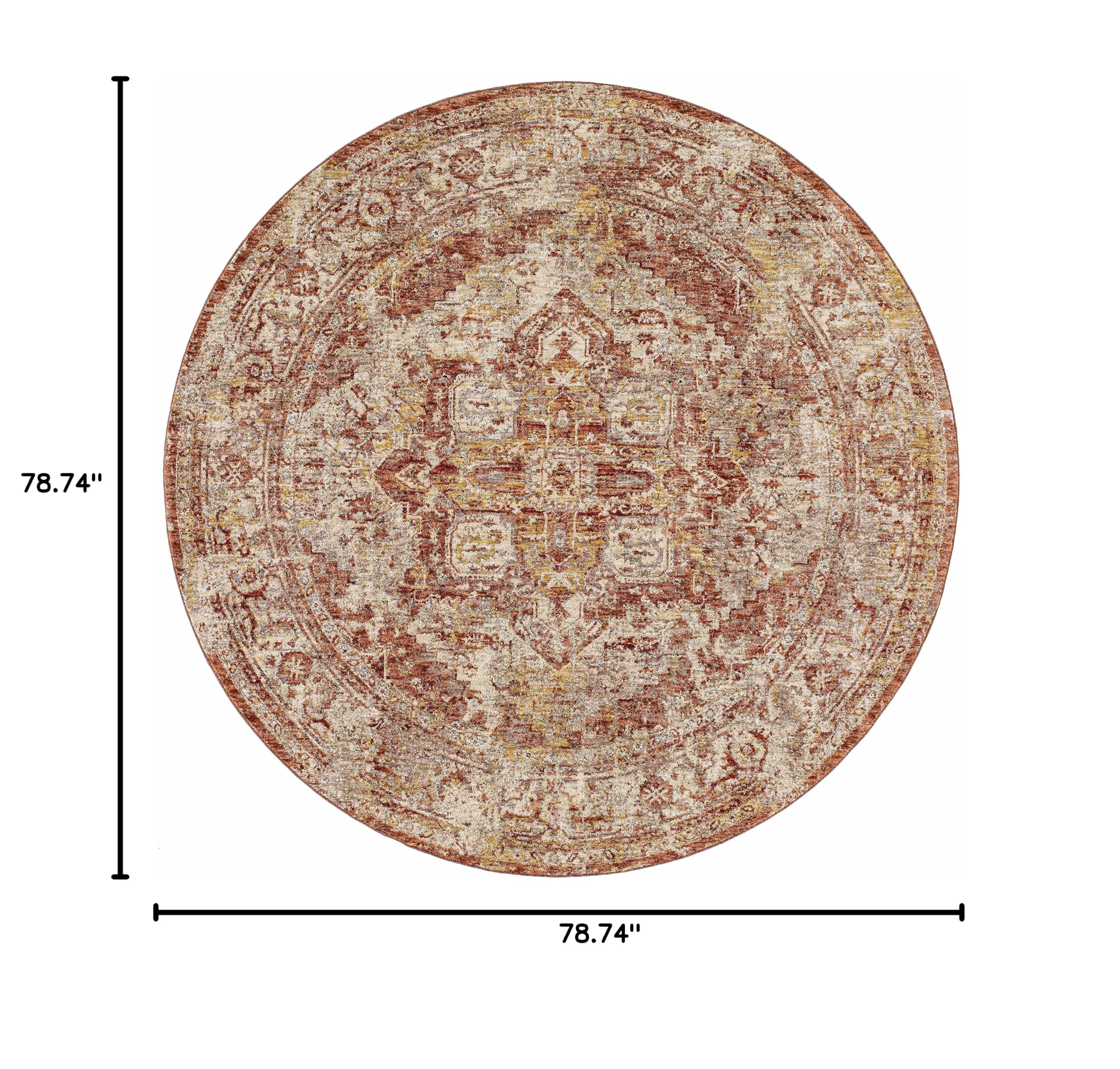 Hauteloom Strathbogie Traditional Beige Brown Red Area Rug 6'7