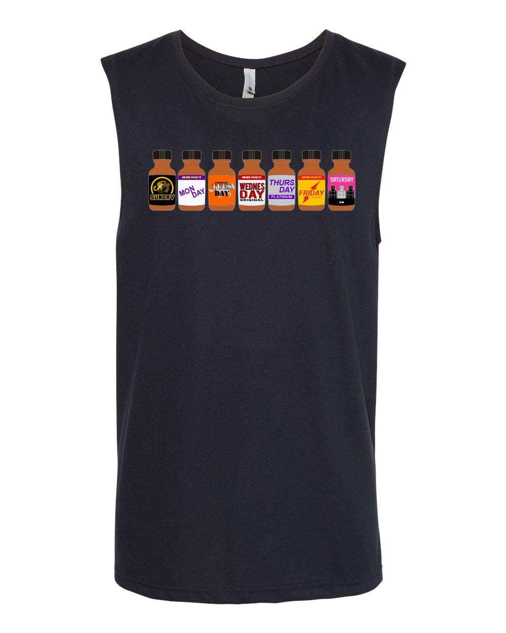 Poppers Monday - Friday Week Calendar Gay Pride Muscle Tank Top for Men - Perfect for Pride Parades, Gym Workouts & Casual Wear