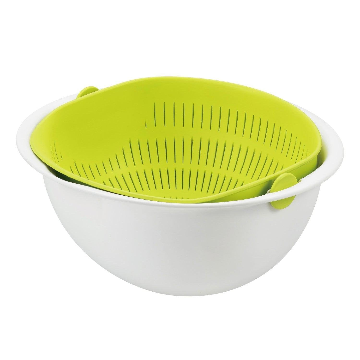 Akebono 2-in-1 Large Strainer and Colander Bowl Set - MZ 3510 - Perfect for Washing Fruits, Vegetables and Pasta in the Kitchen
