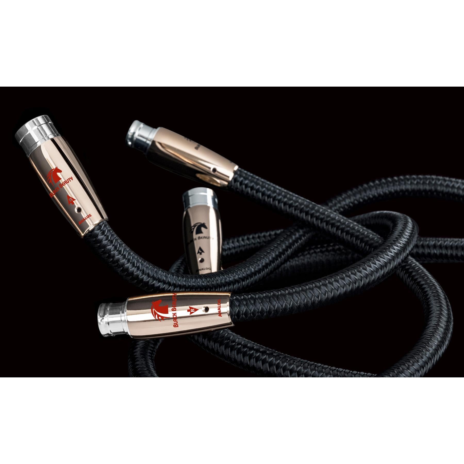 Premium AudioQuest Black Beauty XLR Balanced Audio Cables - High-End Interconnect Pair for Studio Recording & Home Theater Systems