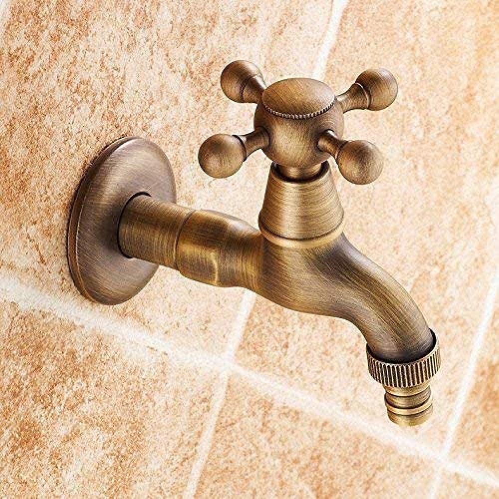 Classic Outdoor Garden Faucet with G1/2 Thread - Heavy Duty Brass Hose Bib for Washing Machine, Lawn Irrigation & Car Washing