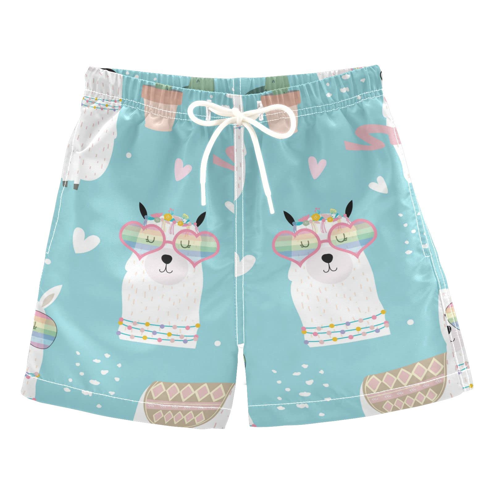 Lamas Rainbow Boys Swim Trunks - Quick Dry Toddler Swim Shorts for Beach & Pool | Comfortable Boys Bathing Suit for Swimming, Water Play & Summer Activities