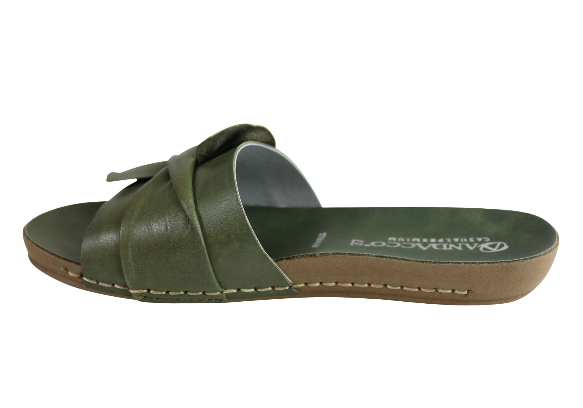 Andacco Women's Comfortable Leather Slide Sandals - Handmade in Brazil - Perfect for Beach, Pool, and Summer Casual Wear