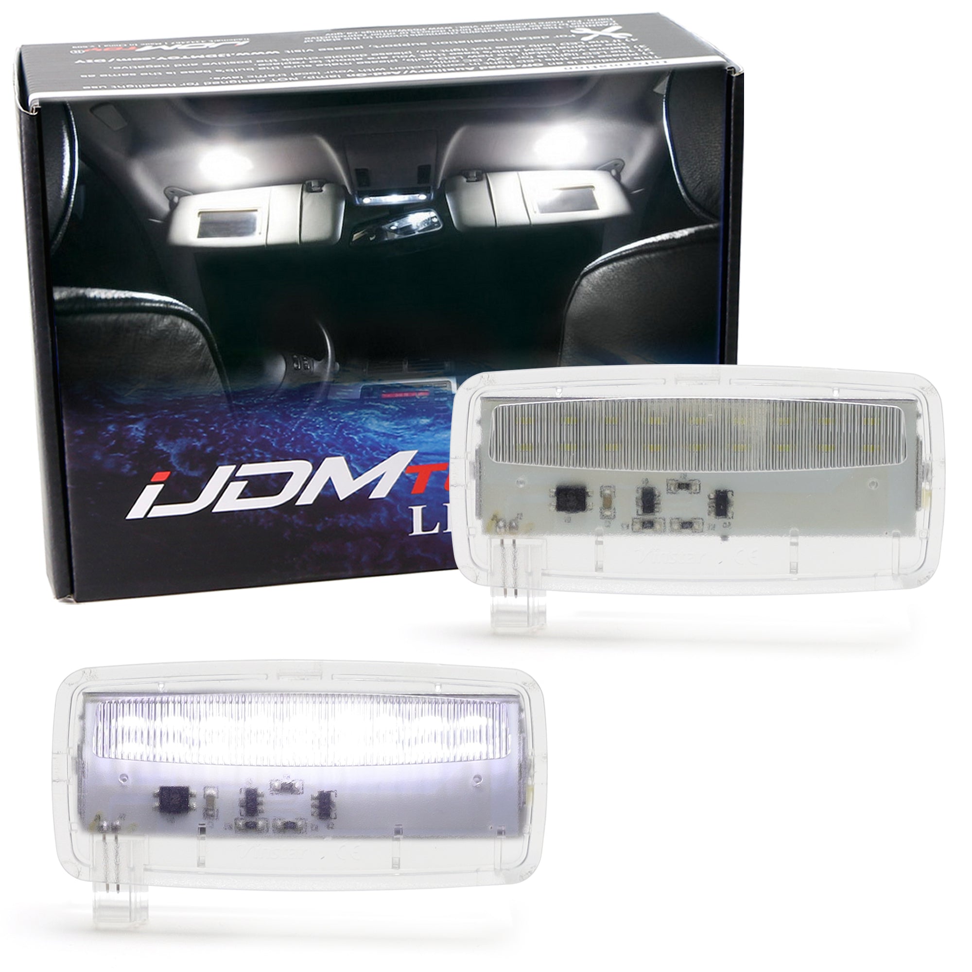 2 Pack White Full LED Sunvisor Vanity Mirror Lights for BMW E88 E93 F32 1 3 4 Series - Premium Interior Lighting Upgrade for Night Driving & Makeup Application