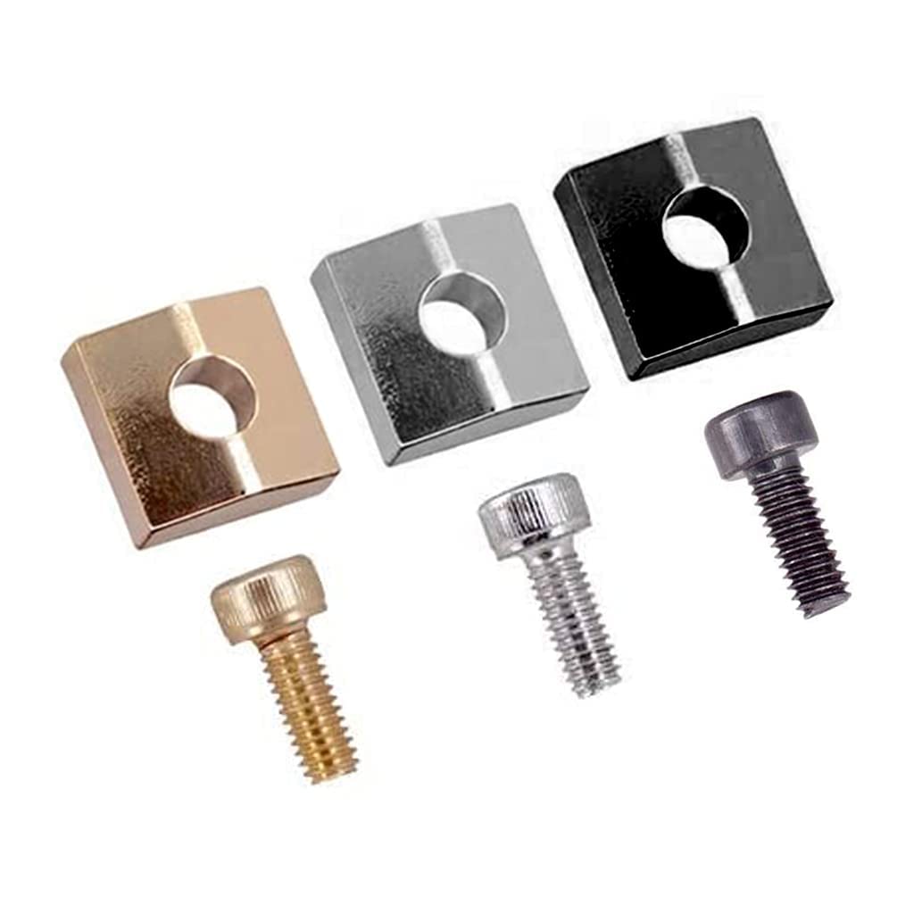 3-Piece Guitar Locking Nut Clamp Set with Screws - Black Metal String Pressure Block for Electric Guitar Tuning Stability - Perfect for Guitar Maintenance, String Changes & Professional Performances