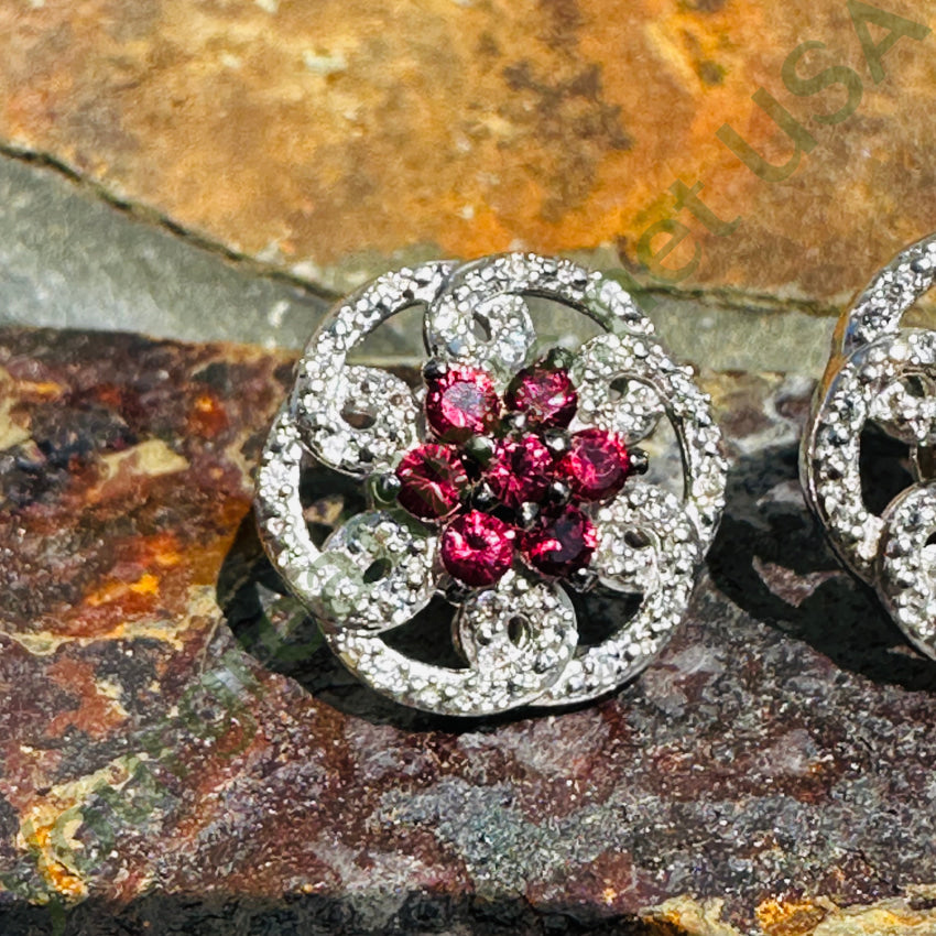 Sterling Silver Pink Topaz & Diamond Stud Earrings for Women – Dainty Pierced Post Earrings for Everyday Wear, Gift & Special Occasions