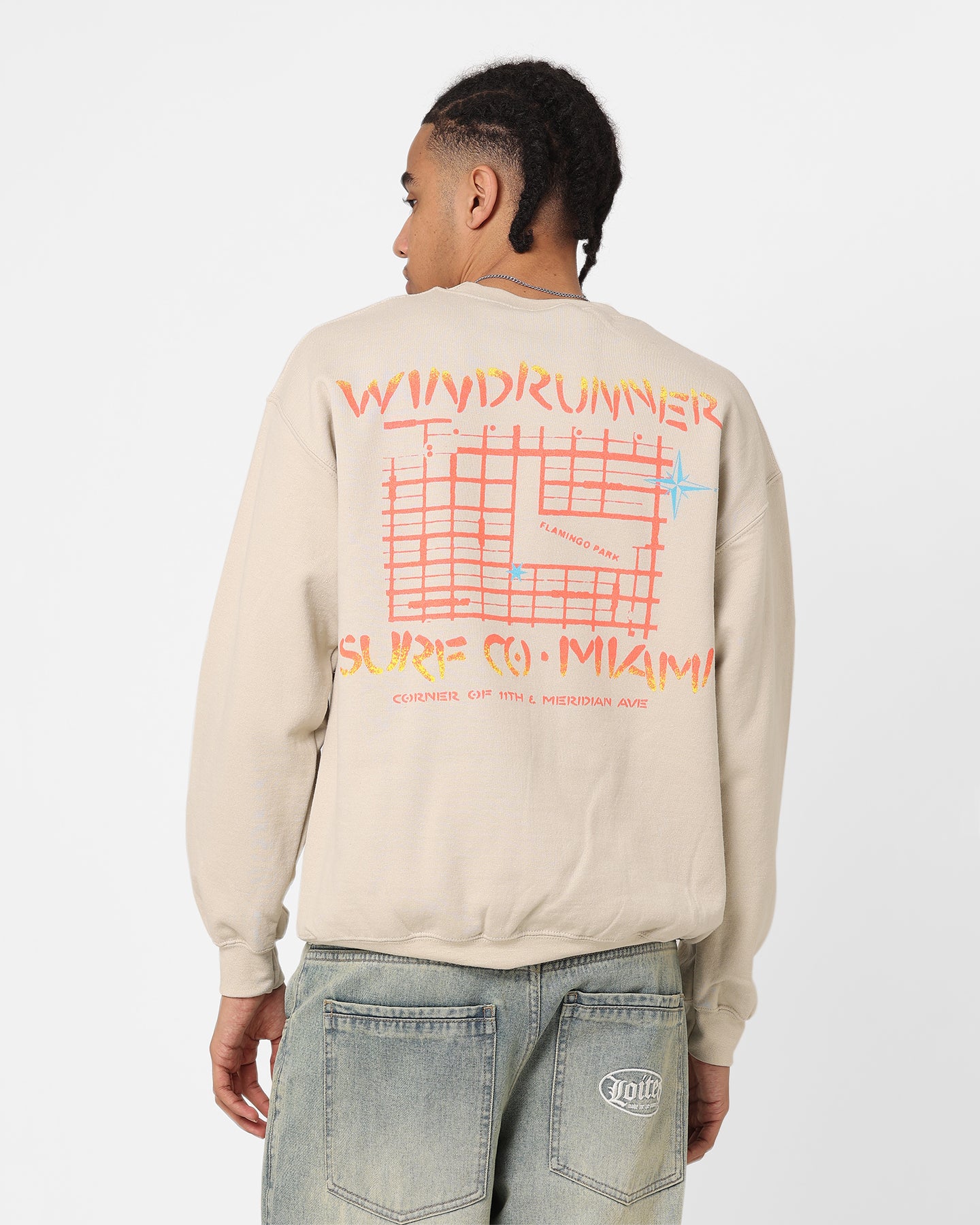 American Thrift Windrunners Surf Co Vintage Crewneck Sweatshirt - Soft Cotton Pullover for Men & Women - Perfect for Beach, Surfing & Casual Streetwear