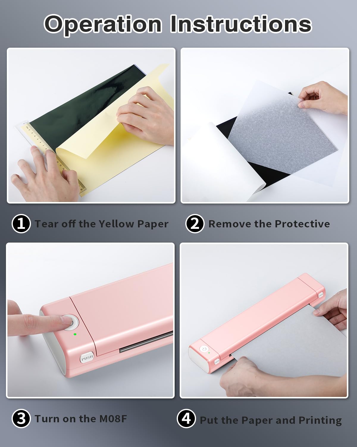 Phomemo M08F Bluetooth Tattoo Stencil Printer Kit with Storage Case & 10pcs Thermal Transfer Paper - Wireless Tattoo Transfer Machine for Artists & Beginners - Works with iPhone, Android, iPad, Tablet & Computer - Perfect for Tattoo Studio, Home Practice & Professional Use