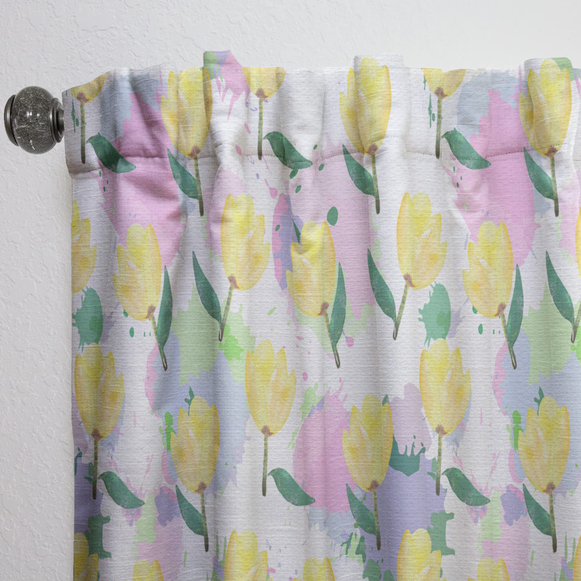 DesignQ Floral Print Blackout Curtains - Thermal Insulated Single Panel (52x108 inches) for Bedroom & Living Room - Elegant Home Decor for Light Control & Privacy