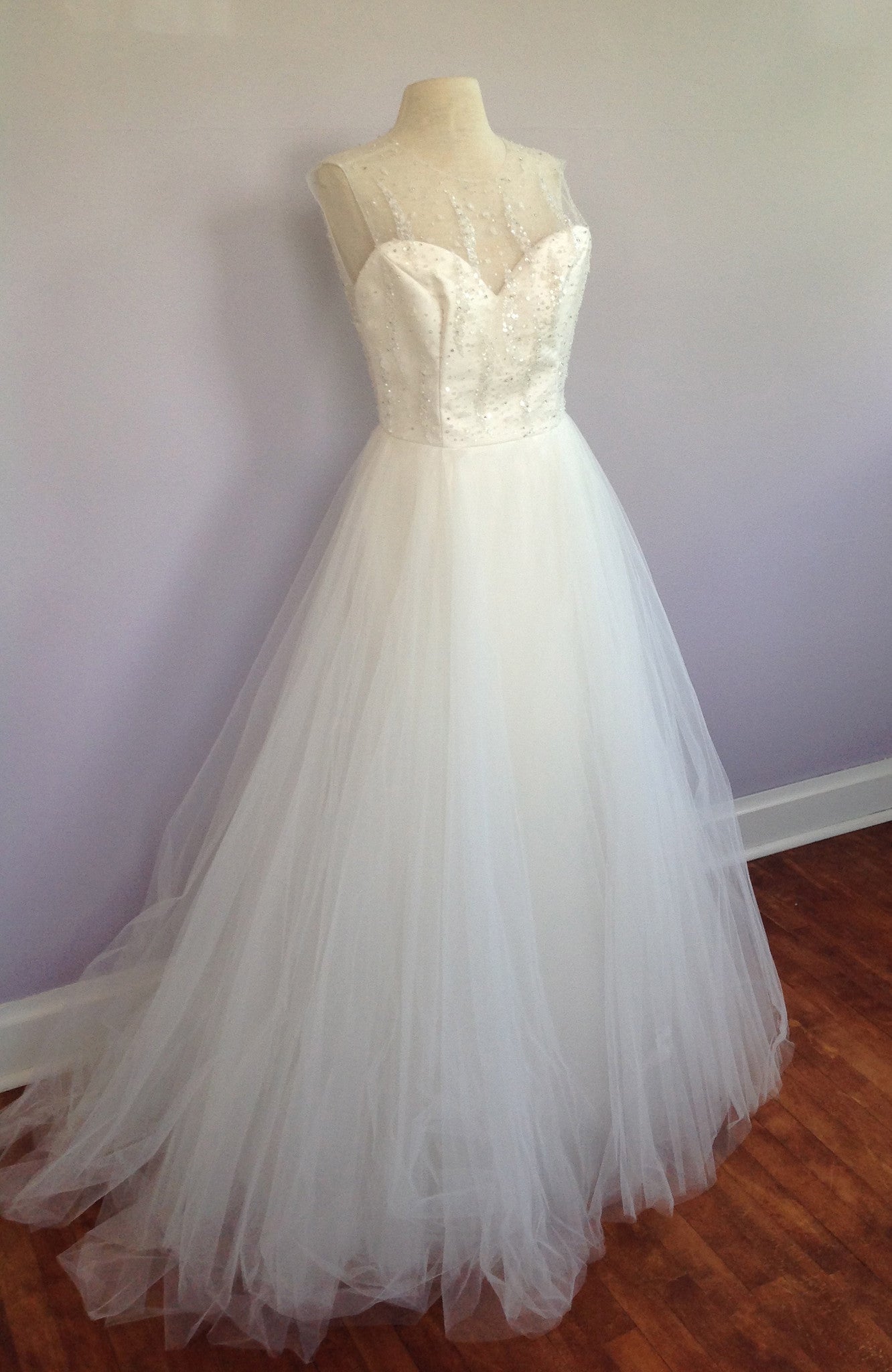 Tara Keely TK2302 Sample Wedding Gown - Elegant Lace Bridal Dress for Bride, Perfect for Church Ceremony & Outdoor Wedding Photos