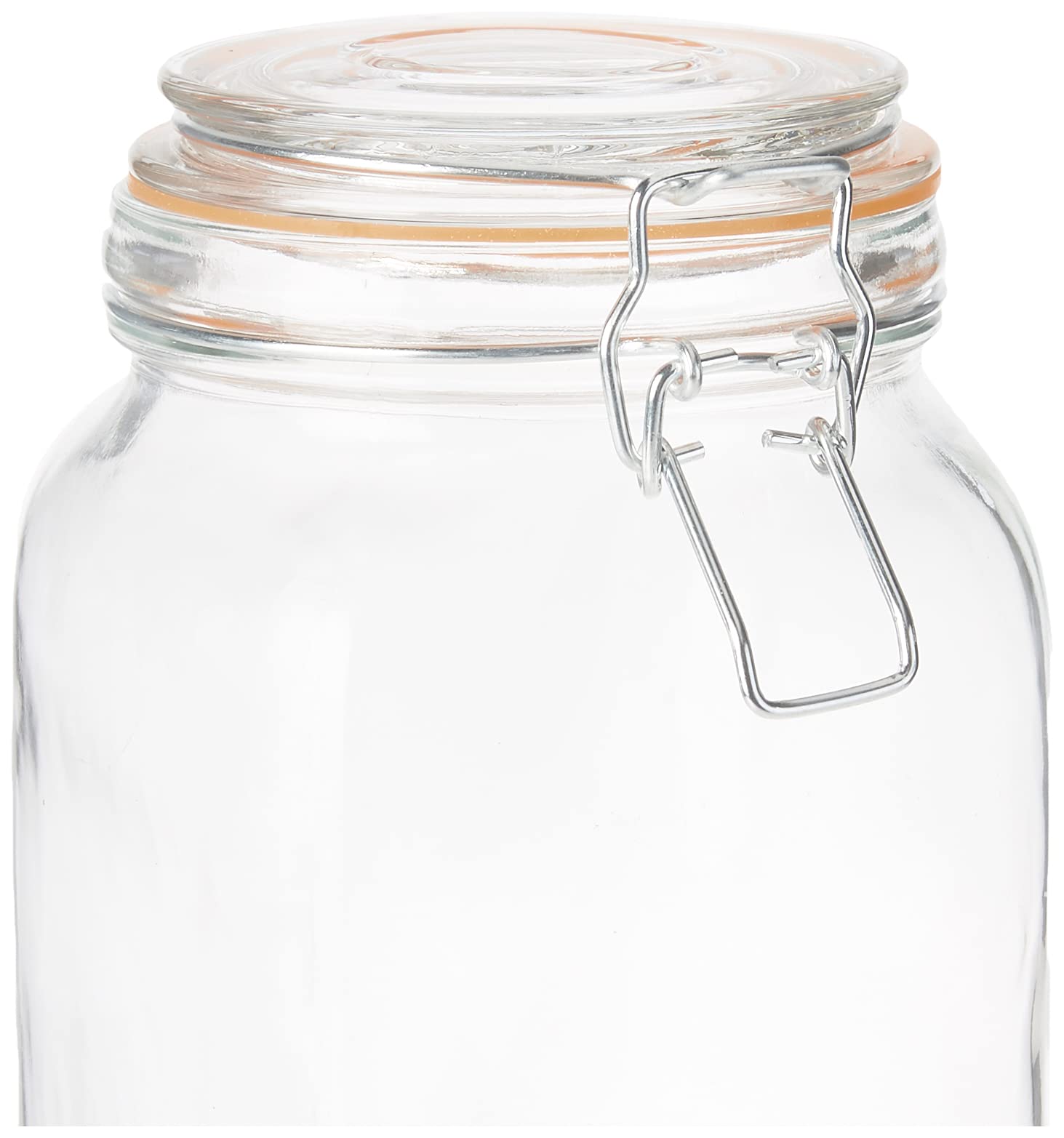 OGGI 4-Piece Airtight Glass Food Storage Containers Set with Clamp Lids & Silicone Seals - Farmhouse Style Kitchen Canisters for Pantry Organization, Flour, Sugar, Coffee, Tea Storage - Perfect for Home Baking & Meal Prep