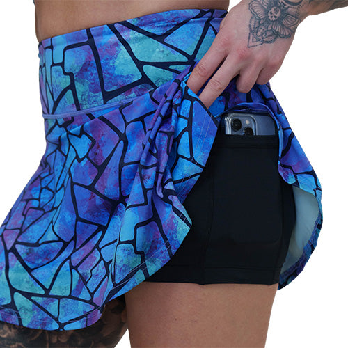 Stained Glass Print Skirt | Flowy A-Line Skirt for Women | Perfect for Summer, Beach, and Casual Outfits