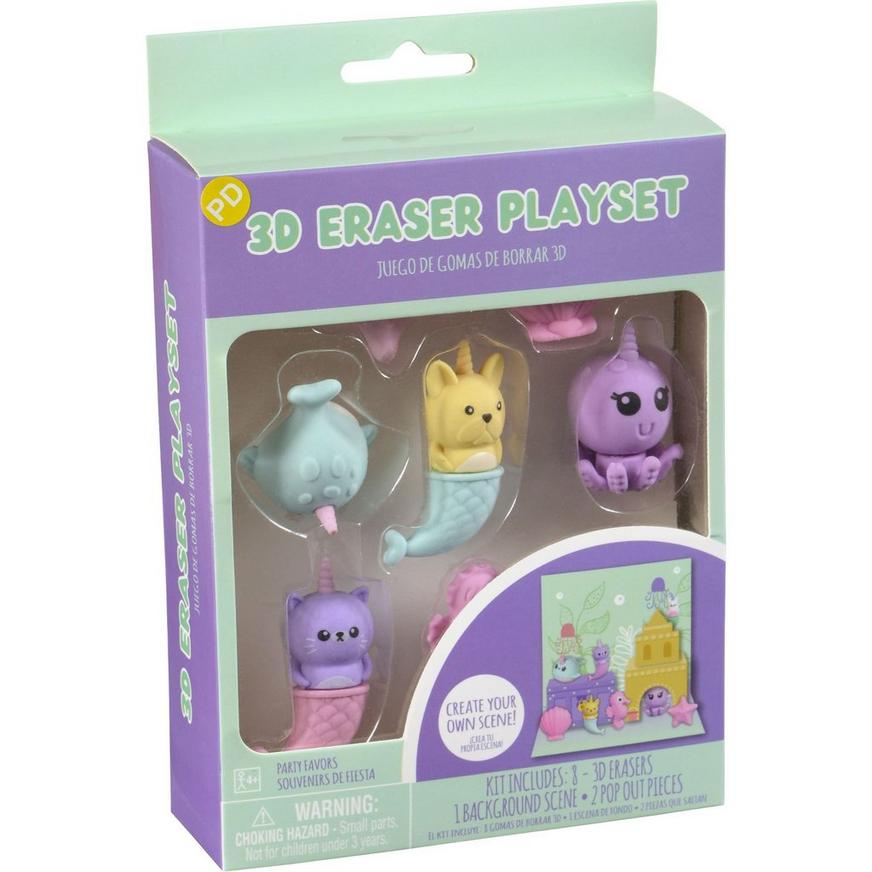 Under The Sea 3D Eraser Playset - Fun Ocean Animal Pencil Erasers for Kids, School Supplies & Desk Decor | Perfect for Classroom, Homework & Creative Play