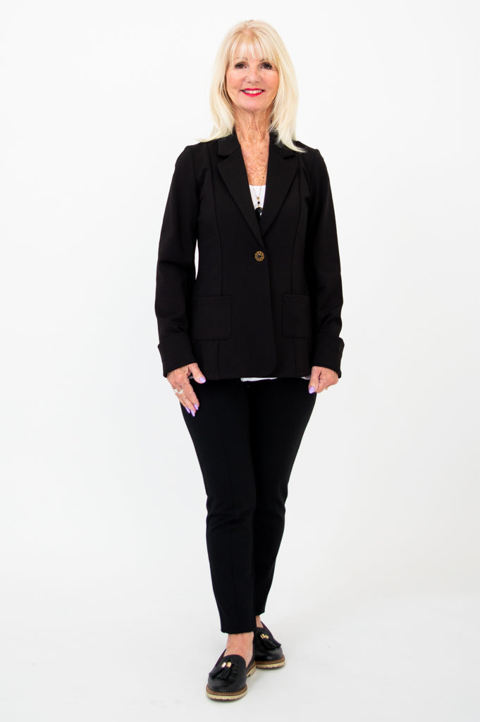 Anders Men's Slim Fit Blazer - Black Modal Blend Suit Jacket for Business, Office & Formal Events