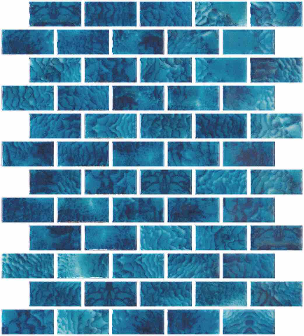 Glass Pool Mosaic Tile Coral Reef Blue 1x2 - Stunning Blue Mosaic Tiles for Swimming Pools, Backsplashes & Bathroom Walls - Perfect for Aquatic Decor and Home Renovation