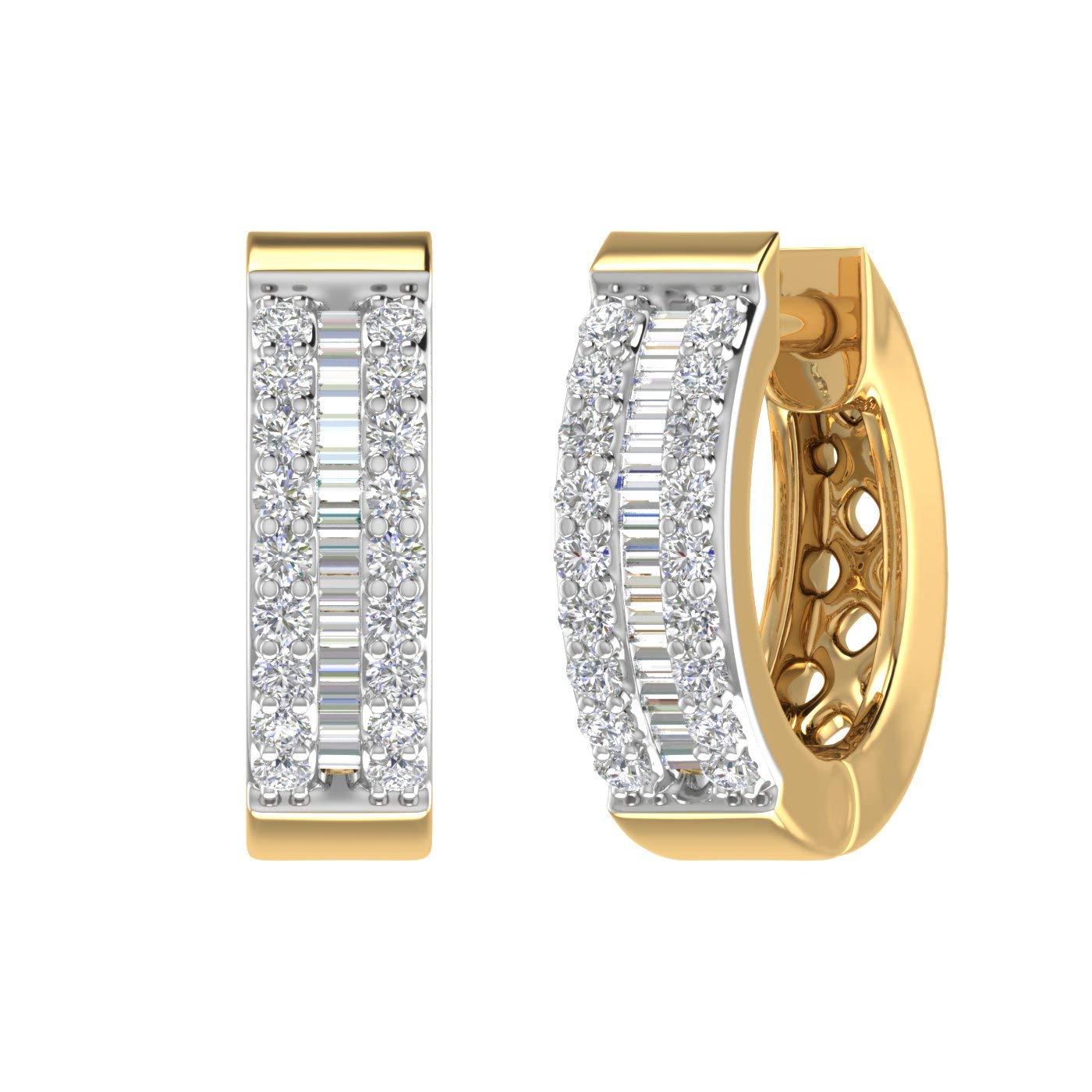 1/2 Carat to 1 Carat Diamond Hoop & Huggie Earrings in 10K Gold or 950 Platinum - Elegant Everyday Jewelry for Women, Perfect Gift for Anniversary, Birthday & Special Occasions