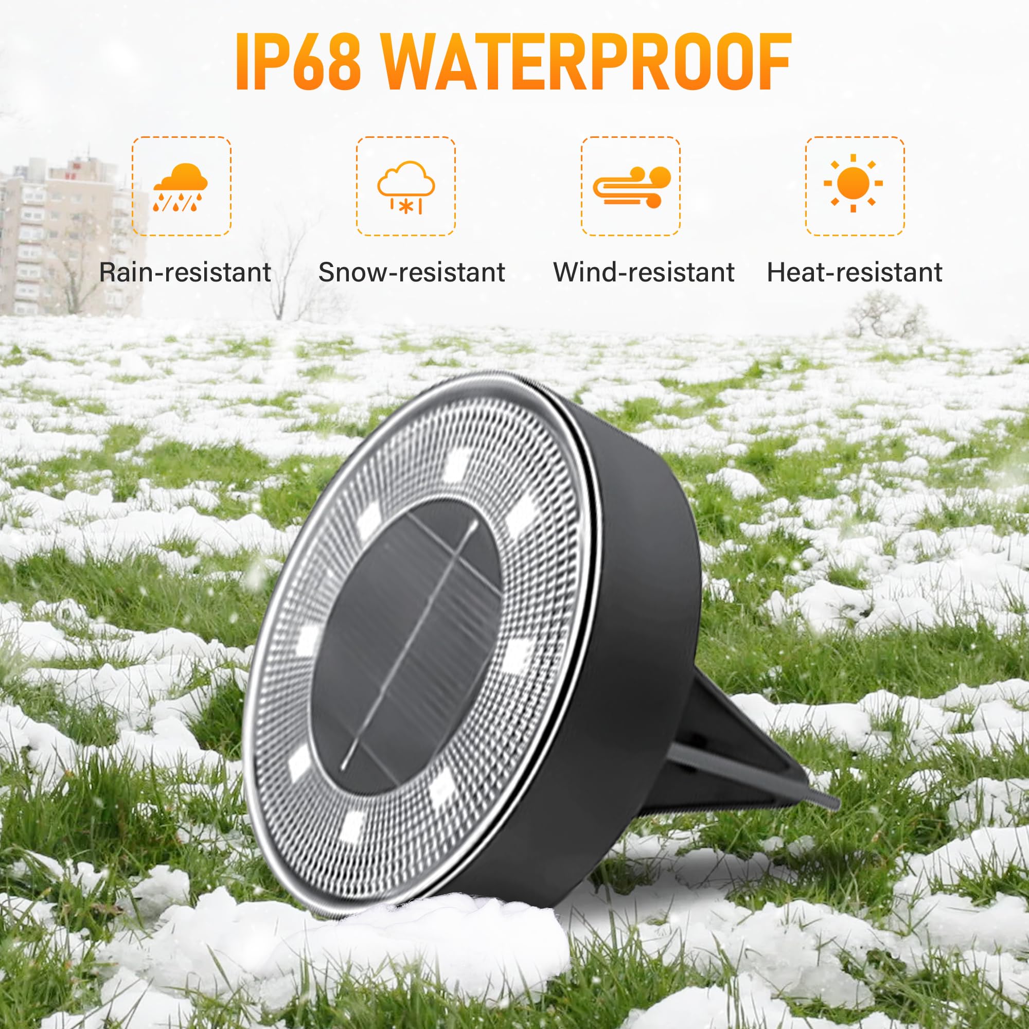 2024 Upgraded Solar In-Ground Lights - IP68 Waterproof 8 LED Bright Outdoor Solar Lights for Pathway, Yard, Garden, Deck & Patio - 12 Pack Warm White Solar Landscape Lighting (Perfect for Driveway Edging, Walkway Illumination & Backyard Decor)
