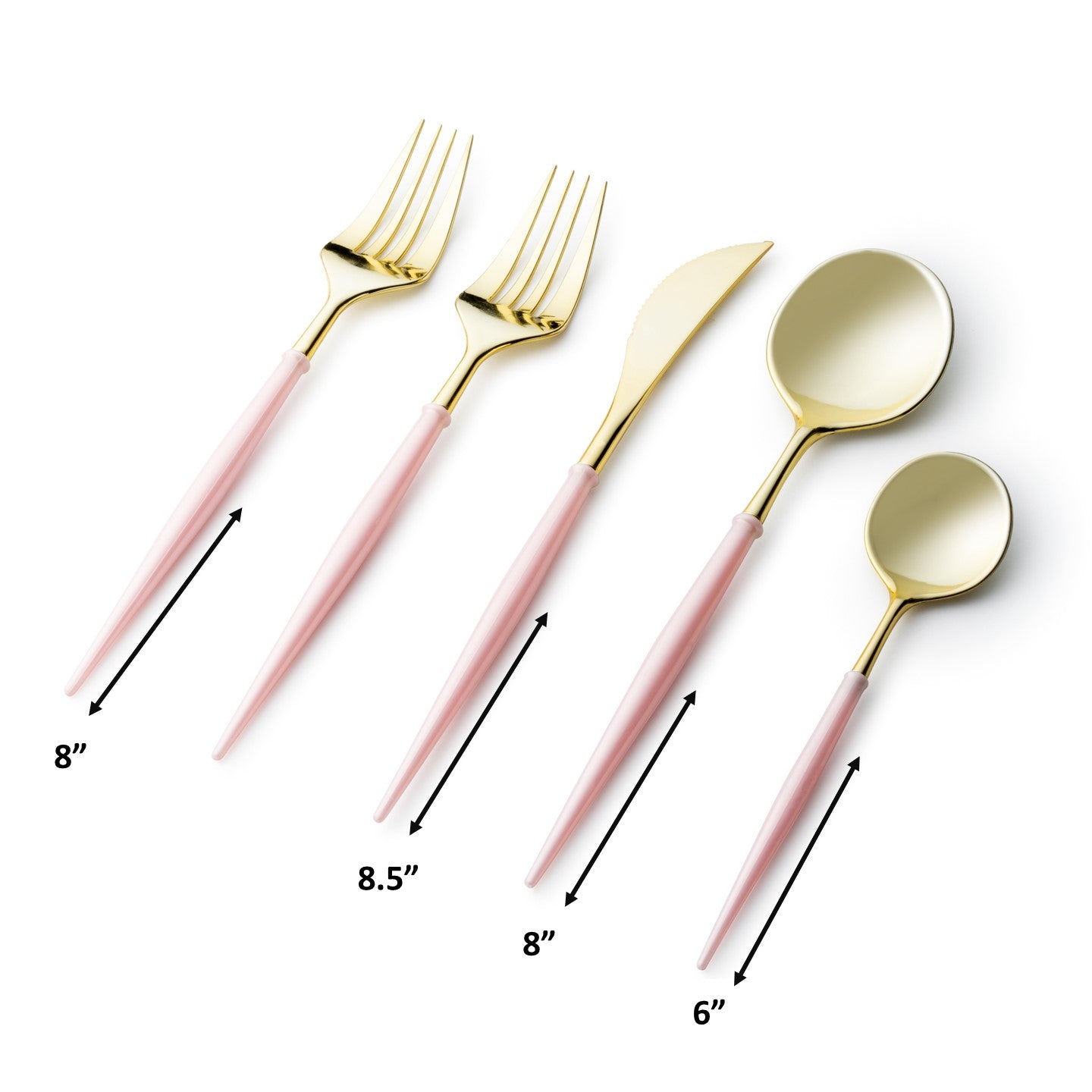 Premium Noble Collection Gold & Blush Flatware Set - 40-Piece 8-Person Dinnerware Set for Formal Dining, Wedding Registry & Luxury Entertaining