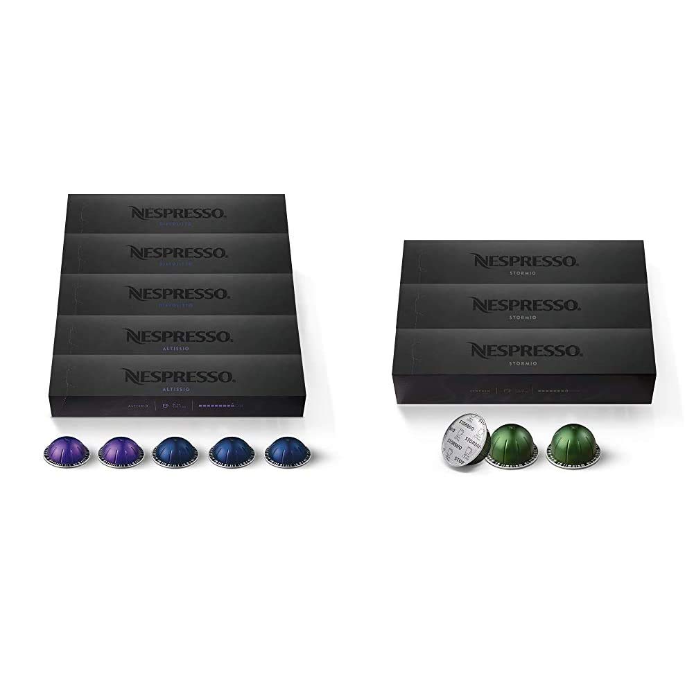 Nespresso VertuoLine Espresso Coffee Capsules Variety Pack (50 Count) + Stormio Dark Roast Coffee Pods (3 Pack) - Perfect for Home, Office & Gifts