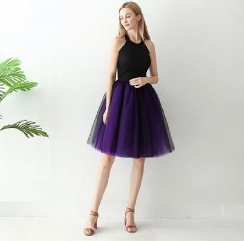 Gothic Tutu Skirt for Women - Black & Colorful Hip Bright Tutu Dresses for Dance, Cosplay, Halloween & Party Outfits