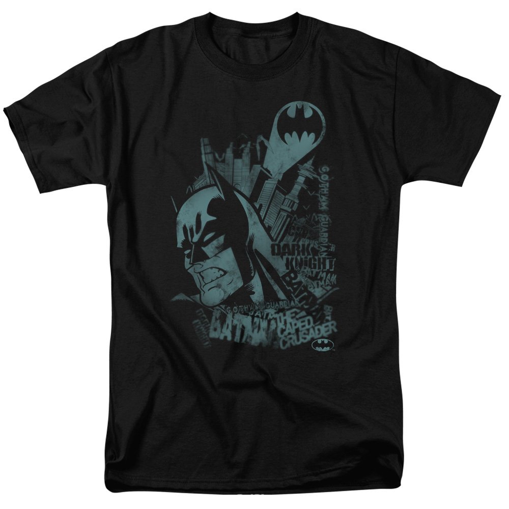 Batman Men's Gritted Teeth Classic Graphic T-Shirt - X-Large Black Cotton Tee for Superhero Fans | Casual Wear, Cosplay, Comic Con Outfit