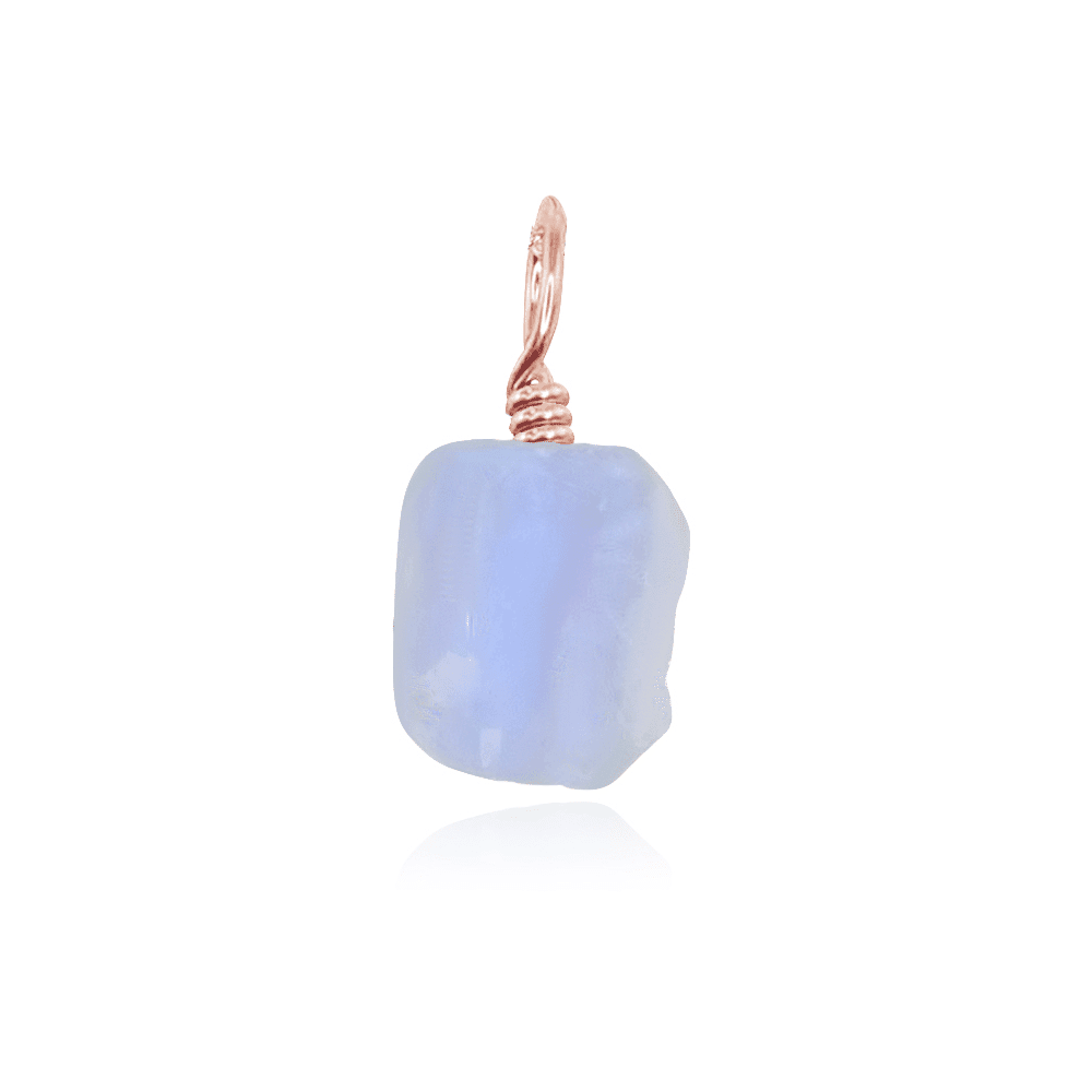 Natural Raw Blue Lace Agate Crystal Pendant Necklace - Healing Stone Jewelry for Women - Perfect for Meditation, Energy Work & Spiritual Gifts