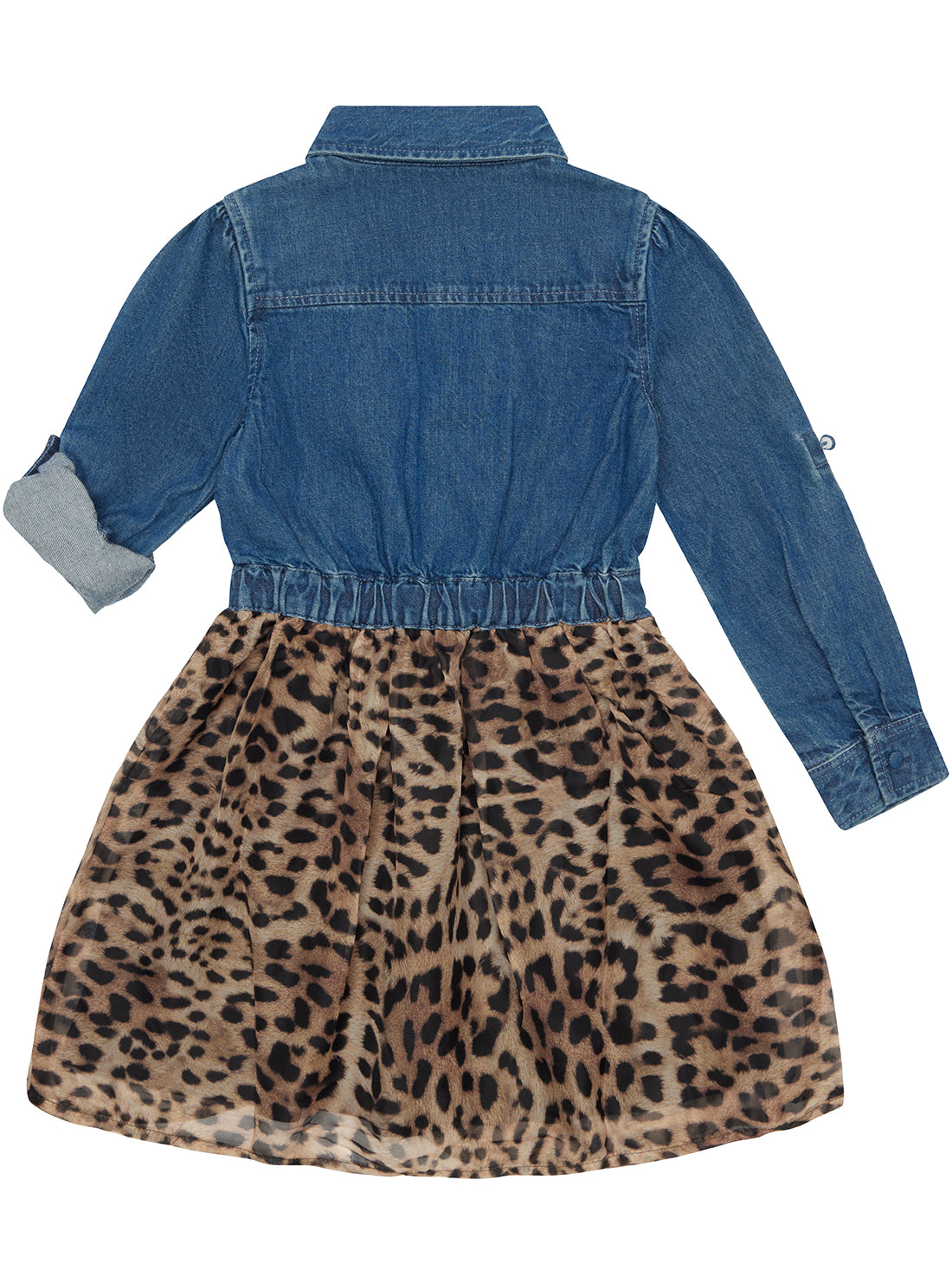 Stylish Denim Leopard Print Mini Dress for Women - Trendy Party & Night Out Outfit