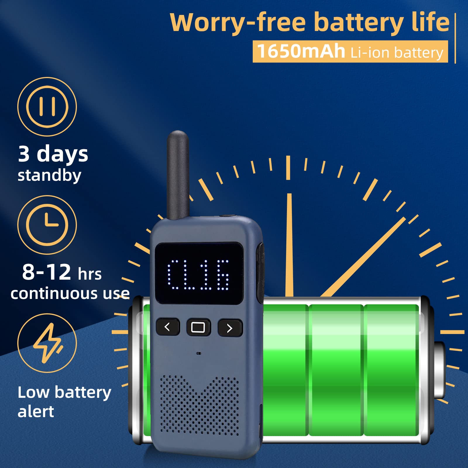 Retevis RB19 Rechargeable Two-Way Radios with LCD Screen - 6 Pack Walkie Talkies for Adults with 1650mAh Battery, Multi-Charger, Hands-Free - Ideal for School, Church, Healthcare, Bank & Business Communication
