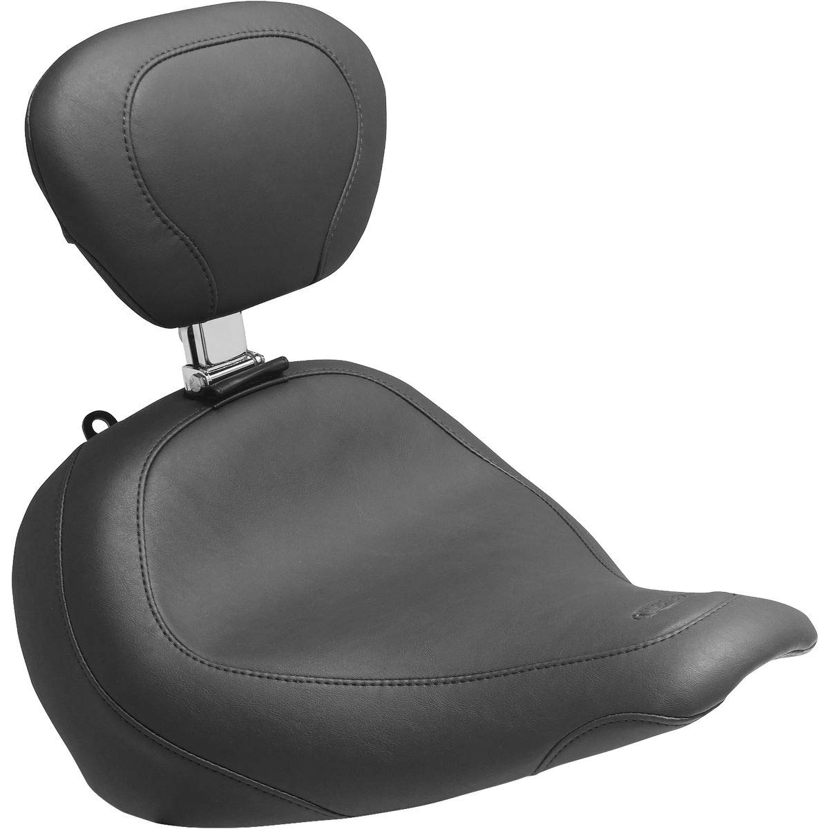 Mustang Tripper Wide Solo Seat with Driver Backrest (Black) for 2018-2022 Harley-Davidson FLFBS - Comfortable Cruiser Seat for Long Rides & Road Trips