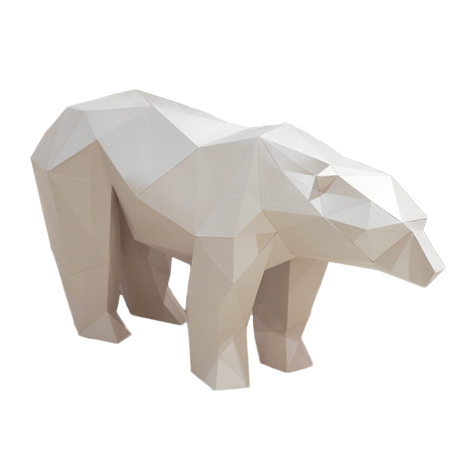 Polar Bear Origami Puzzle - DIY 3D Paper Sculpture Kit for Creative Home Decor | Handmade Geometric Trophy Model | Perfect for Kids Crafts, Gift Giving & Office Desk Decoration