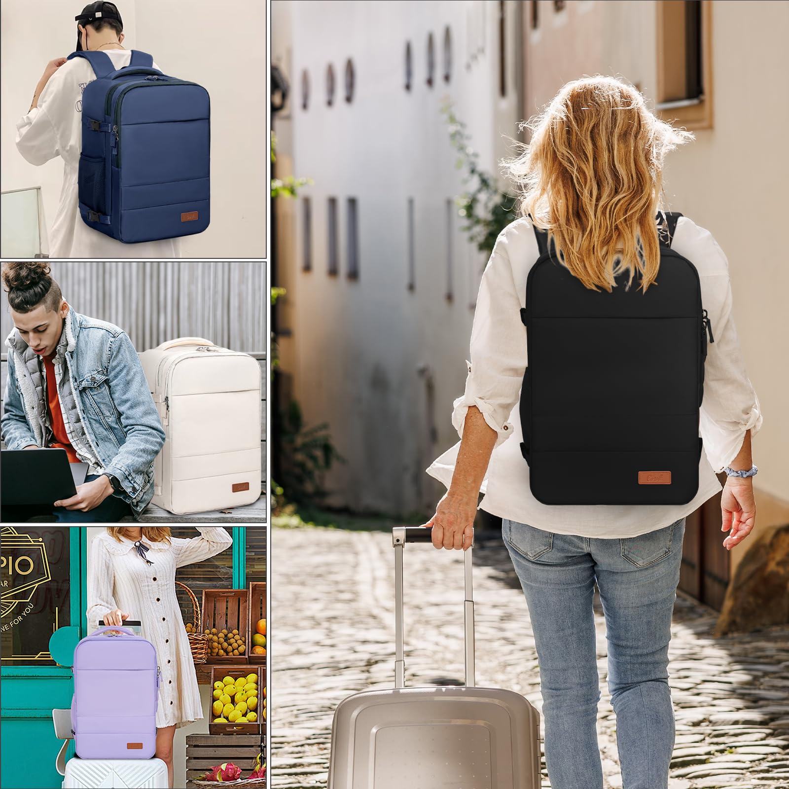 GMAK 20L Lightweight Travel Backpack for Men & Women with USB Charging Port - 15.6 Inch Laptop Backpack Carry-On Cabin Bag - Perfect for College, Business Trips, Air Travel & Daily Commute - Black