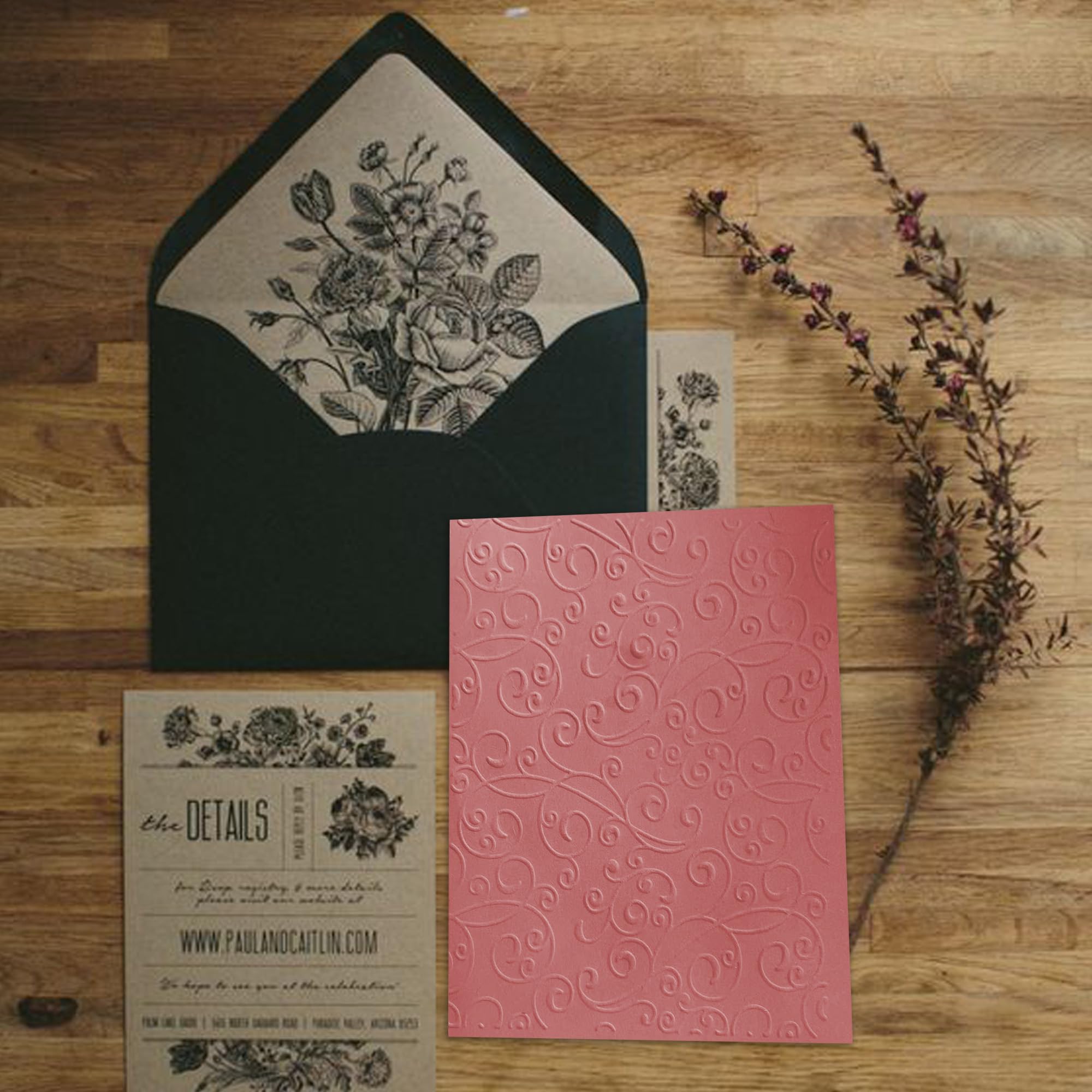 Leaves Sprout Embossing Folders for Card Making - Scrapbooking & Stamping Supplies - DIY Paper Crafts - Perfect for Greeting Cards, Invitations, and Handmade Decorations
