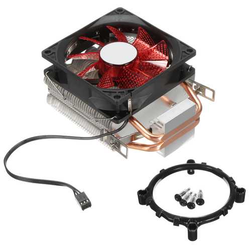 9cm LED 3-Pin CPU Cooling Fan - Quiet Cooler Heat Sink for Intel LGA 1155/1156 & AMD 754/AM2/AM2+/AM3/FM1 Sockets - Perfect for Gaming PC and Desktop Computer Cooling