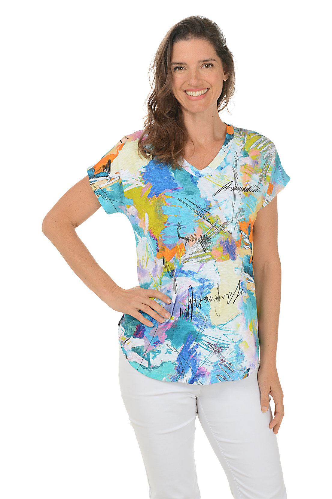 Kelly Women's V-Neck Short Sleeve T-Shirt - Soft Casual Basic Tee for Everyday Wear, Work & Outfits