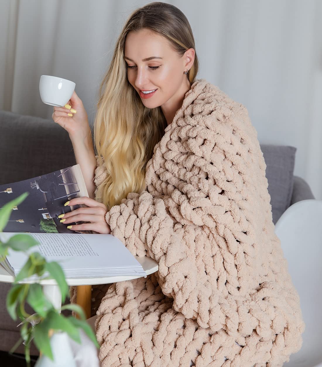 DIRUNEN Chunky Knit Luxury Throw Blanket - 40