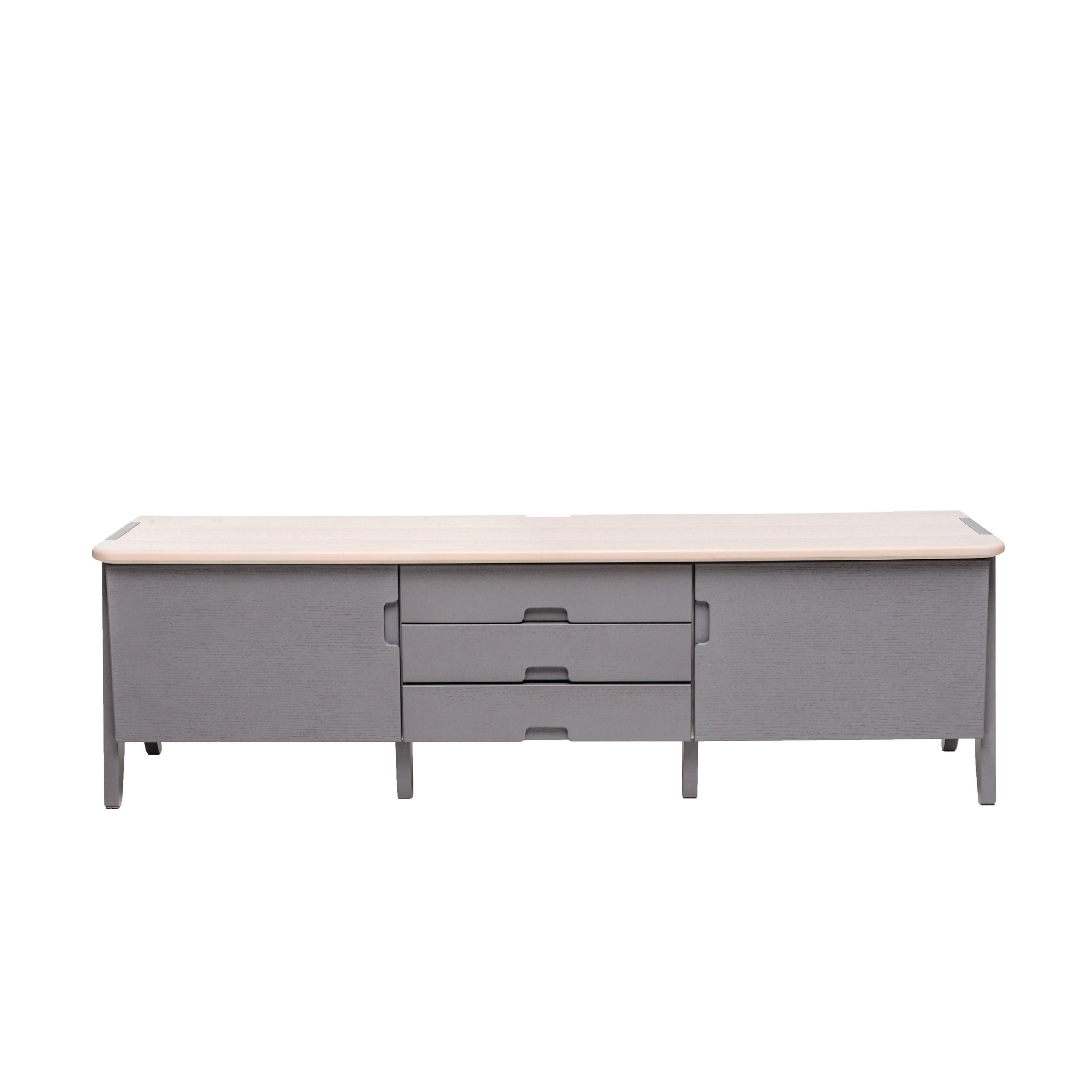 Philos Alan TV Stand with Storage - Modern Grey Media Console for Living Room, Bedroom & Home Theater - Perfect for 65 Inch TVs & Entertainment Centers
