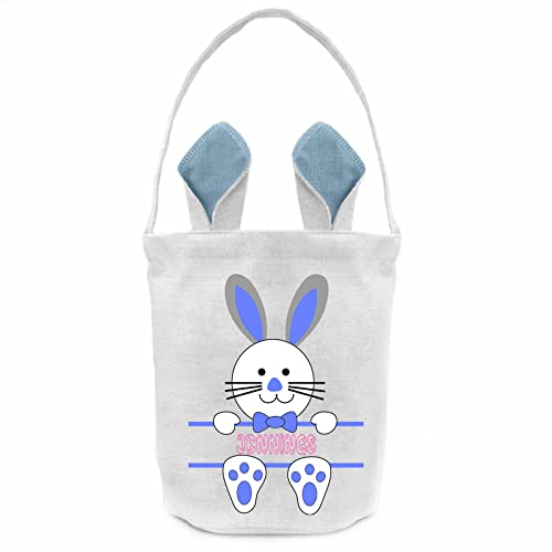 Personalized Easter Basket for Kids - Easter Bunny Basket Bag for Egg Hunting, Canvas Tote Gift for Boys & Girls - Perfect for Easter Party Favors, Spring Celebrations & Holiday Gift Giving