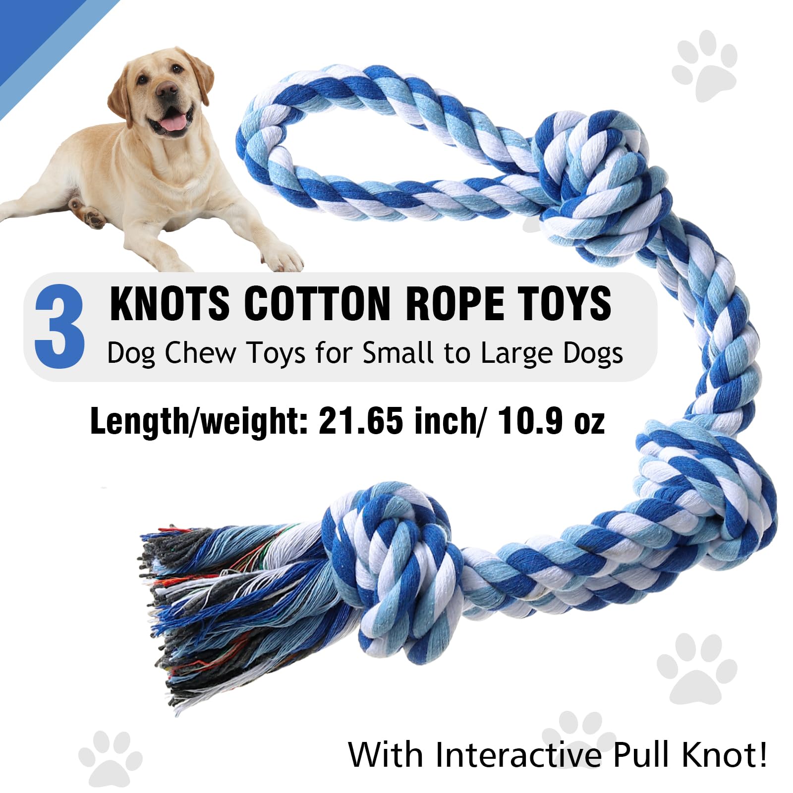 Durable Indestructible Dog Rope Toys for Aggressive Chewers - Tough Puppy Teething Chew Toys for Small to Large Breed Dogs | Dental Cleaning & Tug of War Play | Perfect for Boredom Relief, Training & Interactive Playtime