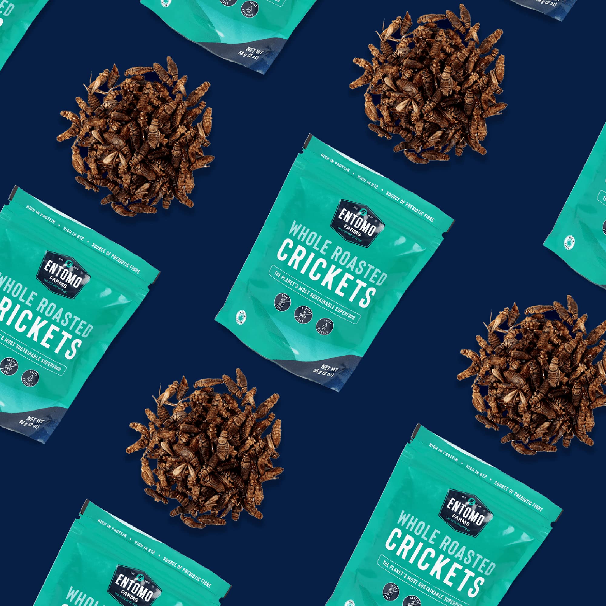 Entomo Farms Whole Crickets 113g Bag - High Protein Canadian Cricket Powder for Paleo, Keto & Gluten-Free Diets | Sustainable Protein Source for Smoothies, Baking & Cooking