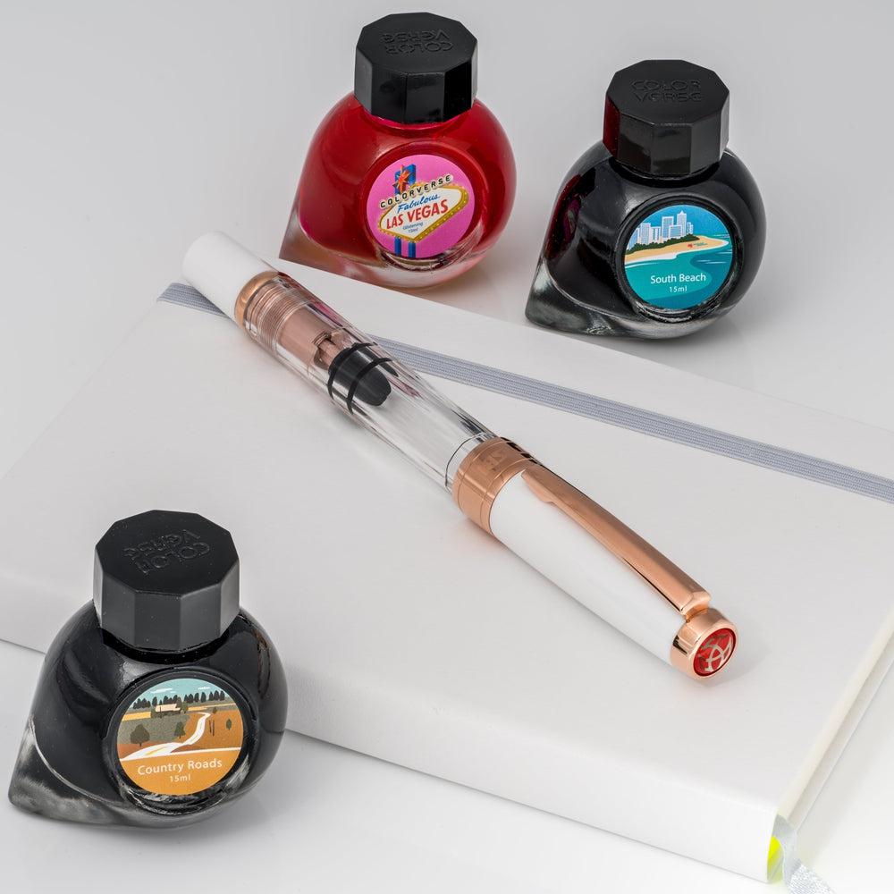 TWSBI Diamond 580 RG II White Fountain Pen - Special Edition (2022) | Premium Writing Instrument for Calligraphy, Journaling & Office Use