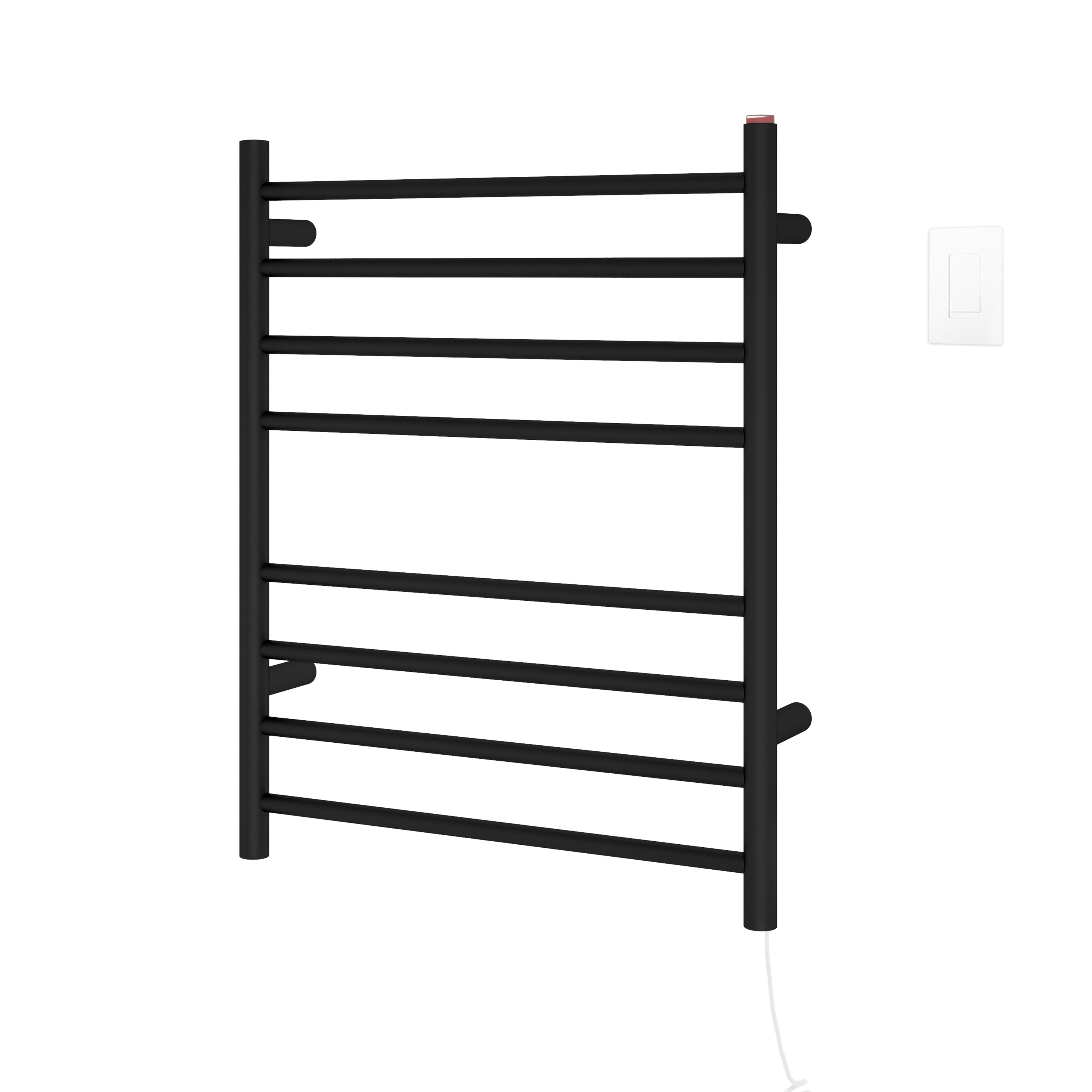Ancona Prestige Dual 8 Bar Hardwired & Plug-in WiFi Towel Warmer with Timer - Matte Black - Perfect for Bathrooms, Spas & Luxury Home Heating