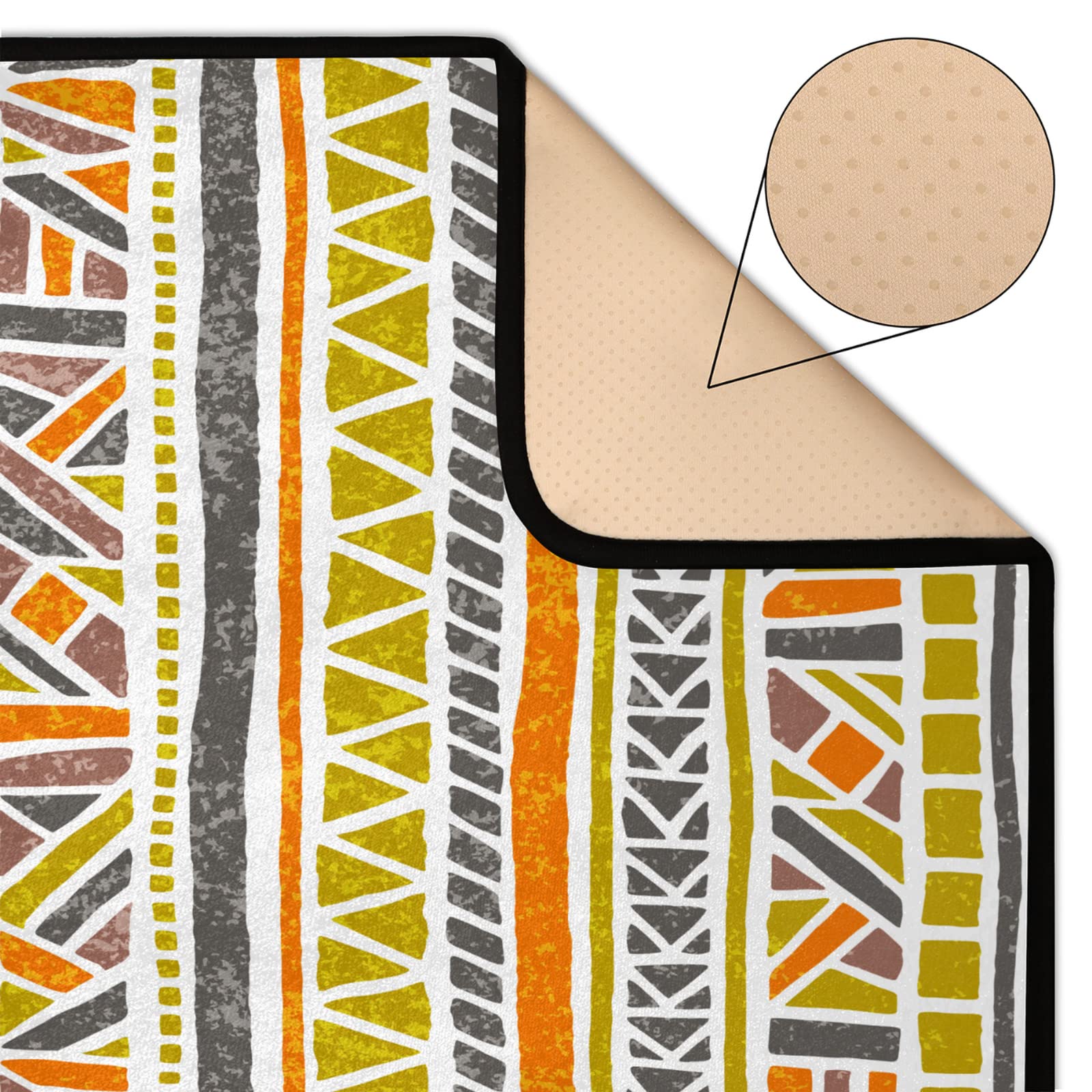 5x7 Ancient Egyptian Symbol Area Rug - Stain Resistant, Non-Slip Rubber Backing for Living Room, Nursery & Playroom - Large Floor Carpet Home Decor (5' x 7') | Perfect for Boho Decor, Kids' Spaces & High-Traffic Areas