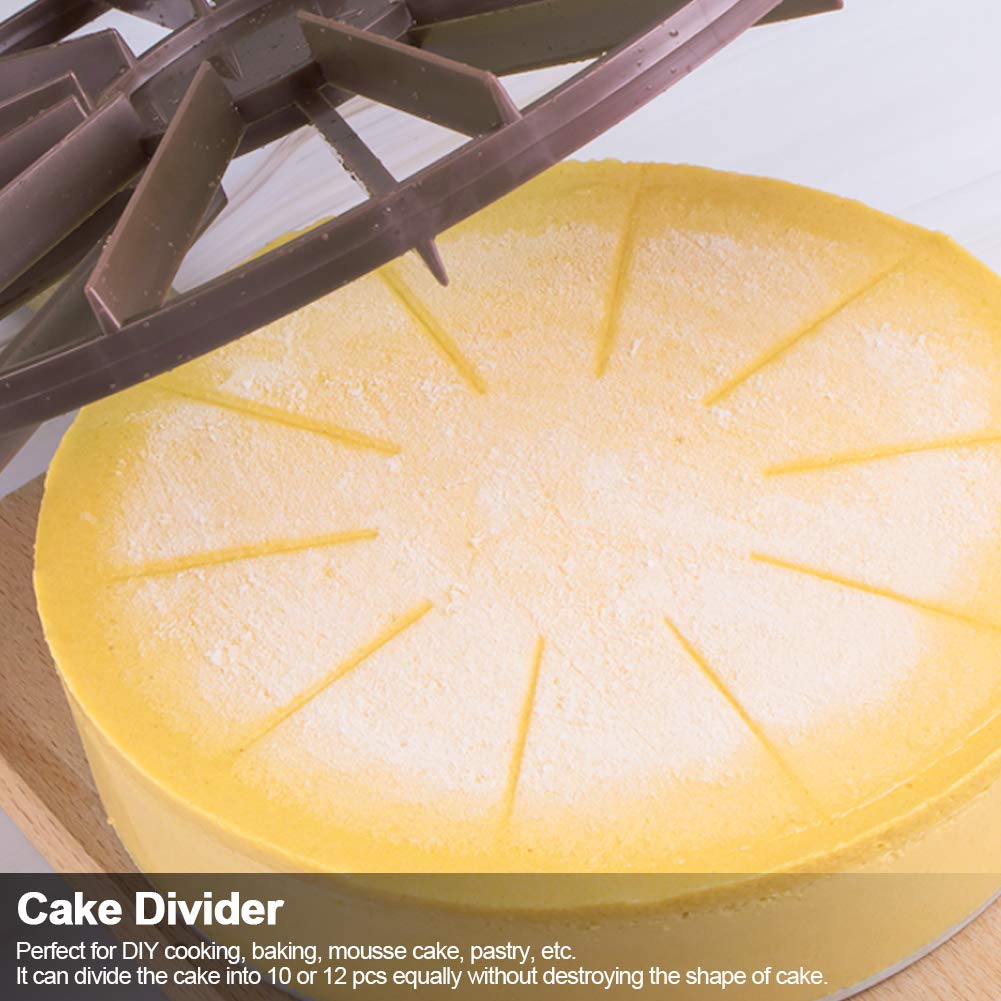 10 or 12 Piece Cake Divider Cutter - Professional Cake Portion Marker & Slicer for Pound Cake, Equal Portion Baking Tool | Perfect for Wedding Cakes, Birthday Parties & Baking Enthusiasts