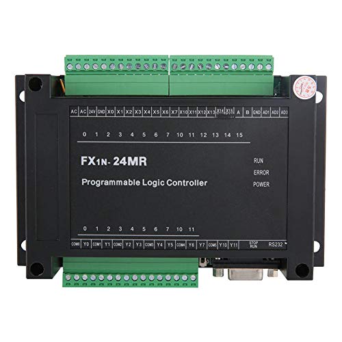 FX1N-24MR PLC Programmable Logic Controller - 14 Input 10 Output 24V 5A Industrial Control Board for Automation Systems | Perfect for Factory Machinery, Conveyor Belts & Production Line Control