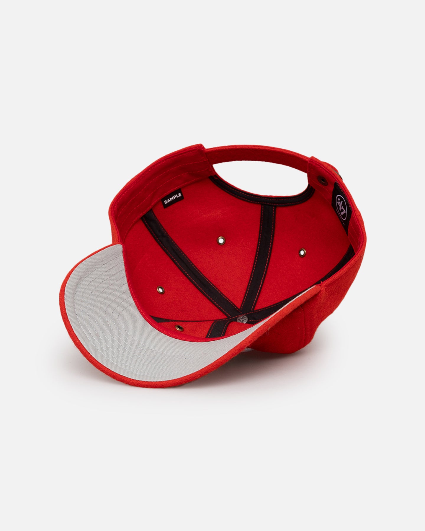 47 Brand UNLV Las Vegas Rebels Wooly Clean Up Strapback Hat - Red | Adjustable Baseball Cap for College Sports Fans, Game Day & Casual Wear