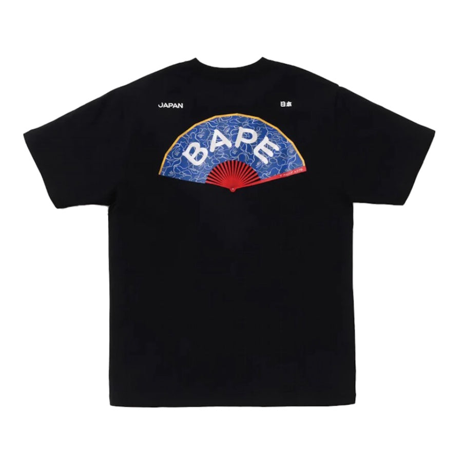 BAPE Japan Fan Graphic T-Shirt - Black & Multi-Color Design | Streetwear Fashion for Casual Wear & Urban Style