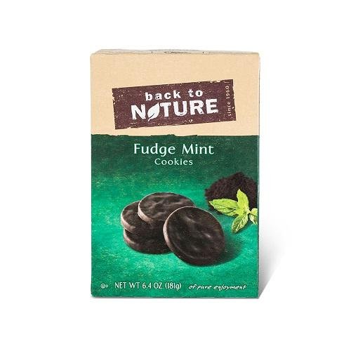 Back To Nature Fudge Mint Cookies - 6 Pack (6.4 Oz Each) | Organic Snacks for Hiking, Camping & Office | Vegan & Gluten Free Treats