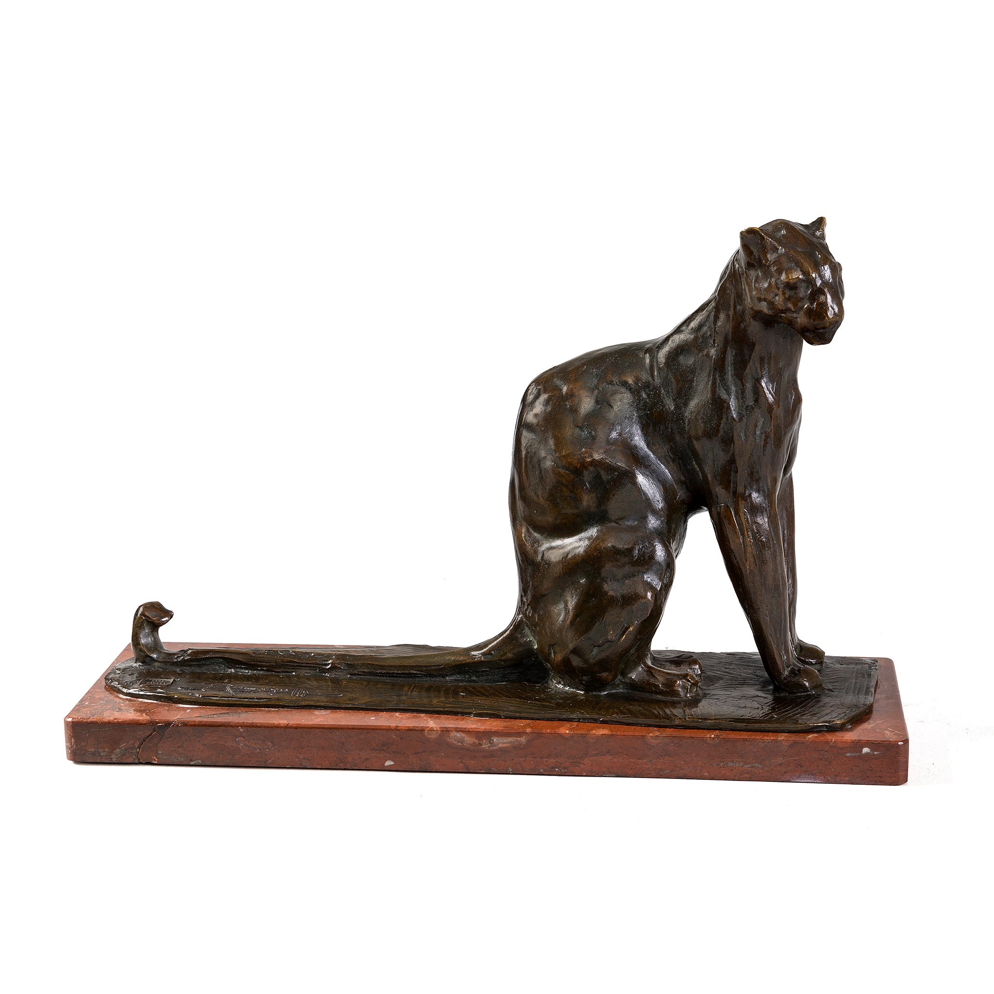 Rembrandt Bugatti Sitting Panther Bronze Sculpture - Art Deco Home Decor, Luxury Office Statue, Collector's Gift for Animal Lovers