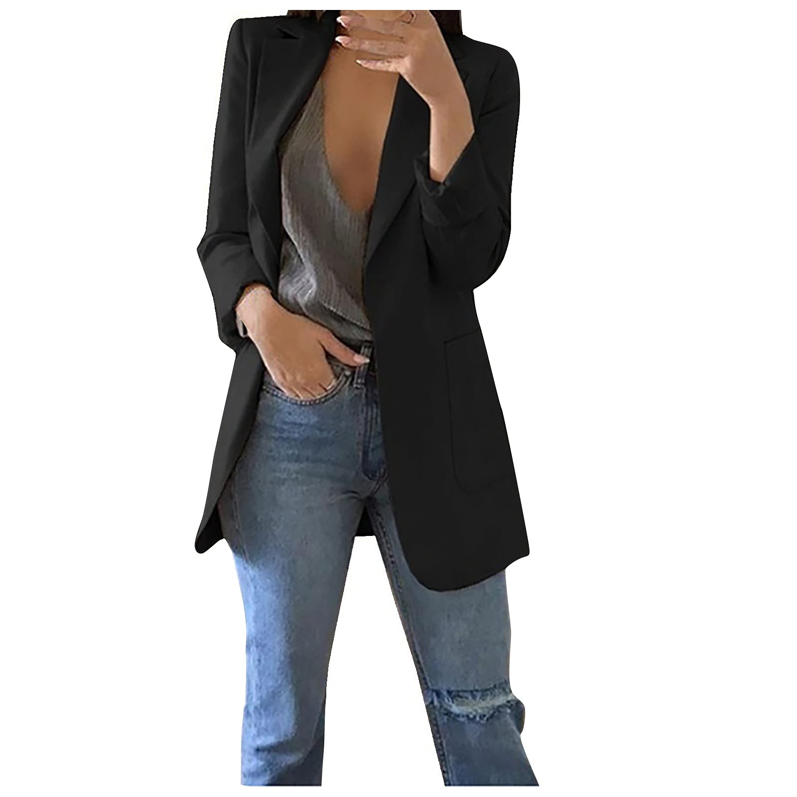 Stylish Women's Oversized Blazers for Work & Casual Business - Open Front Suit Jackets | Perfect for Office Wear, Meetings & Professional Outfits
